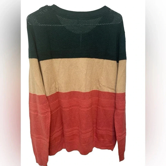 MARKET & SPRUCE Quintana Colorblock Mesh Detail Pullover sweater NWT - Picture 2 of 8